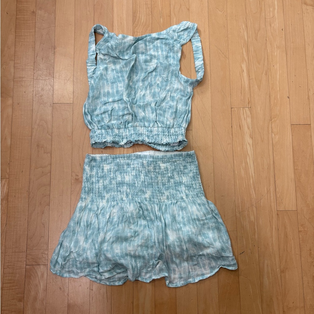 Blue Tie-Dye Two-Piece Set
